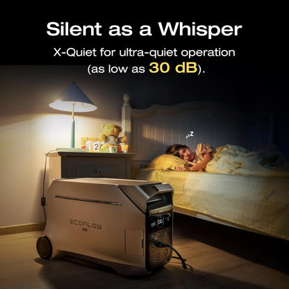 EF ECOFLOW Power Station 4096Wh DELTA Pro 3 with 4X125W Solar Panels, 25% High-Efficiency, 4000W Portable Power Station, AC + Solar Fast Dual Charging For Camping RV