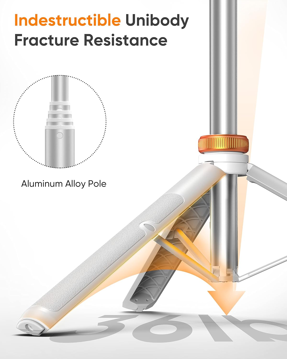 EUCOS 62" Tripod for iPhone, Sturdy Selfie Stick Tripod with Remote & Lightweight Phone Stand, Solidest Portable Cell Phone Tripod, Compatible iPhone Pro Max/Android [White]