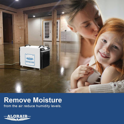 ALORAIR Basement/Crawl Space Dehumidifiers 198 Pint (Saturation), 90 PPD (AHAM), Auto Defrosting System, Commercial Dehumidifier