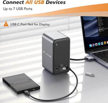 TobenONE Docking Station Dual Monitor with 100W GaN III Charger, USB C Docking Station Dual 4K HDMI for MacBook Pro/Air, Type C Dock with 2 HDMI, 7 USB, SD&Micro SD, Gigabit Ethernet, 87W PD, Audio