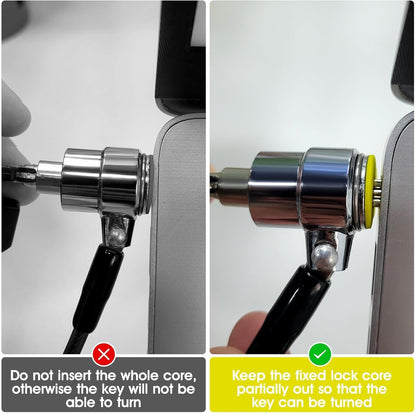 I3C Laptop Cable Lock Hardware Security Cable Lock Anti Theft 6.7FT Cable Lock Compatible with Laptop Anti-Theft Security Locking Cable Compatible for Wedge Type Slot(6 * 2.5mm)