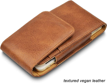 Phone Holster for Samsung Galaxy S24 S23 S22 S21 S20 FE S10 S9 A51 A52 A53 Note 20 Note 10 Plus LG Stylo 5 PU Leather Case Pouch Belt Phone Holder with Belt Clip,Brown