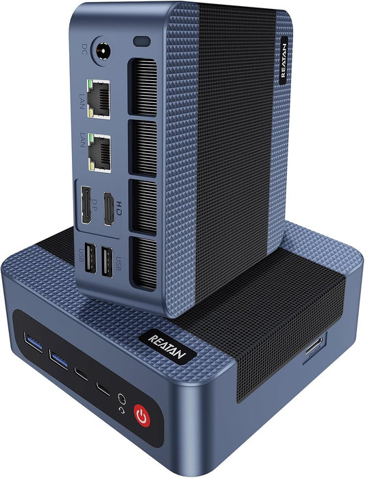 Reatan A8 Mini PC AMD Ryzen 7 8745H 32GB RAM DDR5 1TB SSD (3 Year After-Sale Support) 8C/16T，up to 8K Quad-Screen Displays, WiFi 6E, OCuLink Mini Computers for Gaming Home Theater Office Business