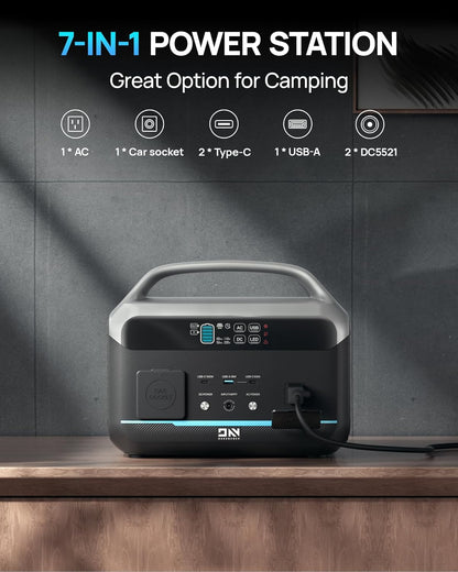 Solar Generator 600W (1200W Peak), Portable Power Station with 100W Solar Panel, 576Wh LFP Battery with AC & DC Outlets, 1.5Hour Fast Charging for Home & Emergency, Hurricane, CPAP