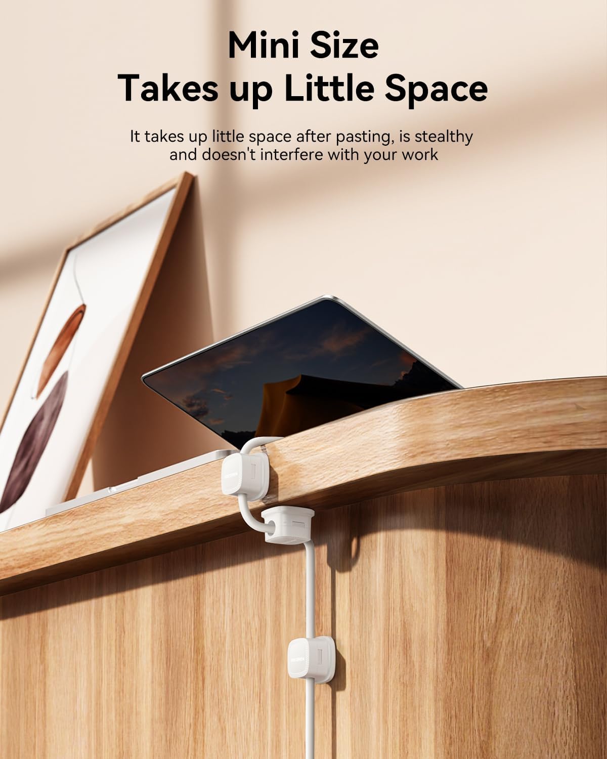 30 Pack Cable Management Cord Organizer,Magnetic Cable Clips-1s Lock,Rocoren Desk Adhesive Cord Cable Clip Wire Holder Keeper for Phone Charger Wire,Nightstand,Car,Office,Desktop Accessory,White