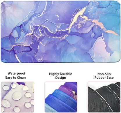 4-in-1 Large Mouse Pad, Keyboard Wrist Rest Pad & Wrist Support Mousepad Set, Extended Desk Pad Waterproof Desk Mat for Home Office Study Game