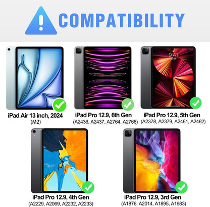 Nillkin 12.9 inch iPad pro case with Keyboard, Magic Keyboard for iPad Air 13 2024 and iPad Pro 12.9 (6th, 5th, 4th, 3rd Gen), Detachable Backlit Magnetic Keyboard Case, Slide Camera Cover, Black