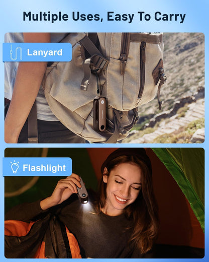 SWEETFULL Portable Handheld Mini Fan with LED Display, 3-in-1 Personal Foldable USB Rechargeable Hand Held Fan & Flashlight for Travel, Lash Eyelash, Cute Small Pocket for Women, Girls