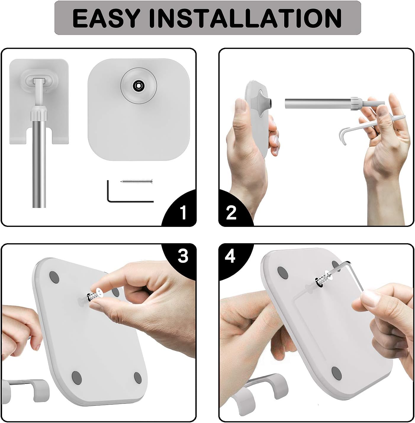 Doboli Cell Phone Stand, Phone Stand for Desk, Phone Holder Stand Compatible with iPhone and All Mobile Phones Tablet, Gifts for Adults Women Men Mom Wife, White