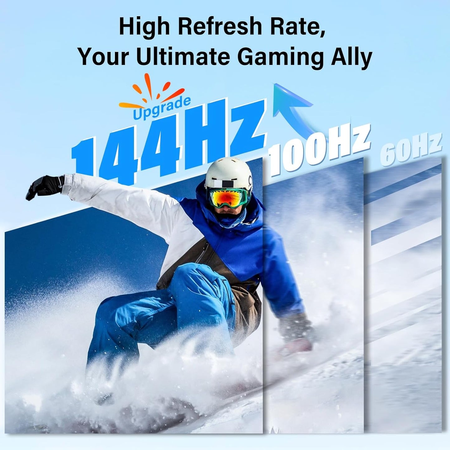 InnoView 23.8" Large Portable Monitor, FHD 144HZ 100% SRGB IPS USB-C HDMI Work Home Gaming Second Monitor 1080P W/180°Adjustable Stand for Laptop, MacBook, Phones