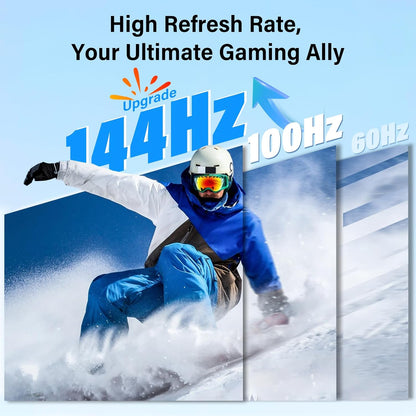 InnoView 23.8" Large Portable Monitor, FHD 144HZ 100% SRGB IPS USB-C HDMI Work Home Gaming Second Monitor 1080P W/180°Adjustable Stand for Laptop, MacBook, Phones