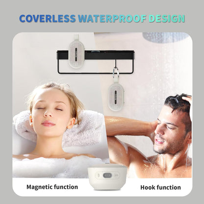 SOWO Wireless Portable Small Speaker, Ultra Magnetic Bluetooth Speaker for Golf Cart, Coverless IP67 Waterproof, 24 H Playtime, Pro Sound, Clip Hanging Design for Outdoor, Indoor - White