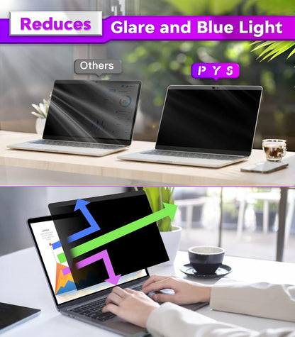 PYS Privacy Screen for MacBook Pro 13.3 Inch Laptop (2016-2022 M1/M2) – Magnetic Anti-Spy Security Filter with Webcam Cover Slider, Easy On/Off & Touch Bar Compatibility for MacBook Pro 13 inch Laptops