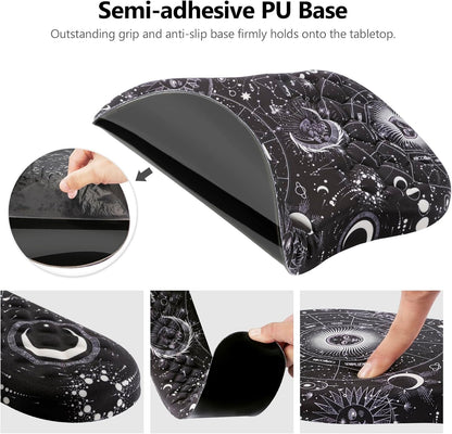 Mouse Pad Wrist Support, 2 in1 Keyboard Wrist Rest+ Ergonomic Mouse Pad, Non-Slip Wrist Rest for Computer Keyboard, Made Easy Typing & Relieve Wrist Pain(Sun Moon)