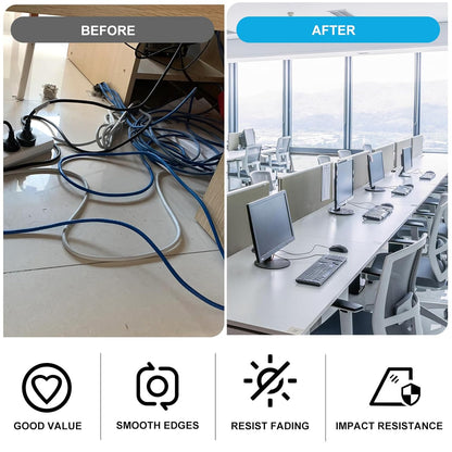 2-3/8" White Desk Grommet, JTemgle Flexible Cable Grommet Rubber Cable Hole Cover Wire Organizer Caps Desktop Cord Management for Home Office TV Stands Tabletops, 10 Pieces