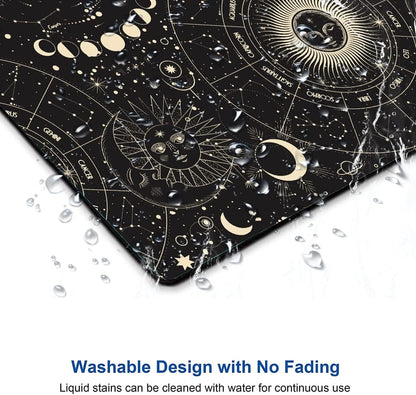 Hokafenle Mouse Pad, Square Personalized Computer Mouse Pads with Planet Design, Washable Mouse Mat, Gaming Office Home Non-Slip Rubber Base Mousepad, Moon and Sun