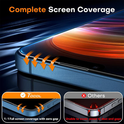 TOCOL for iPhone 16e Screen Protector/iPhone 13 Screen Protector 9H Hardness Military Grade Shatterproof HD Tempered Glass Full Coverage Easy Installation Case Friendly 2 Pack