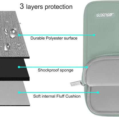 MOSISO Laptop Case 14 inch, 14 inch Laptop Sleeve Compatible with HP Lenovo Dell ASUS Acer, HP Stream, Dell Latitude, Lenovo IdeaPad, Polyester Vertical Computer Sleeve Bag with Pocket, Antique Green