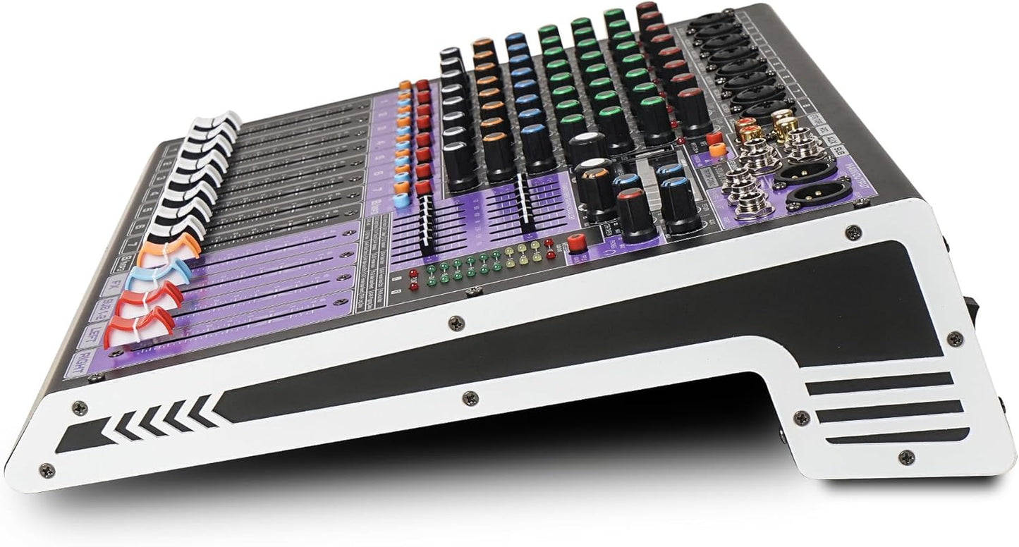 Sound Town 8-Channel Professional Audio Mixer with 99 DSP, USB MP3 Bluetooth, Dual 7-band EQ, 48V Phantom Power & Mute, Recording (TRITON-TX802)