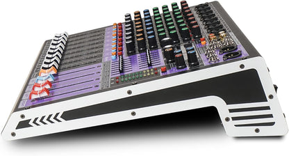 Sound Town 8-Channel Professional Audio Mixer with 99 DSP, USB MP3 Bluetooth, Dual 7-band EQ, 48V Phantom Power & Mute, Recording (TRITON-TX802)