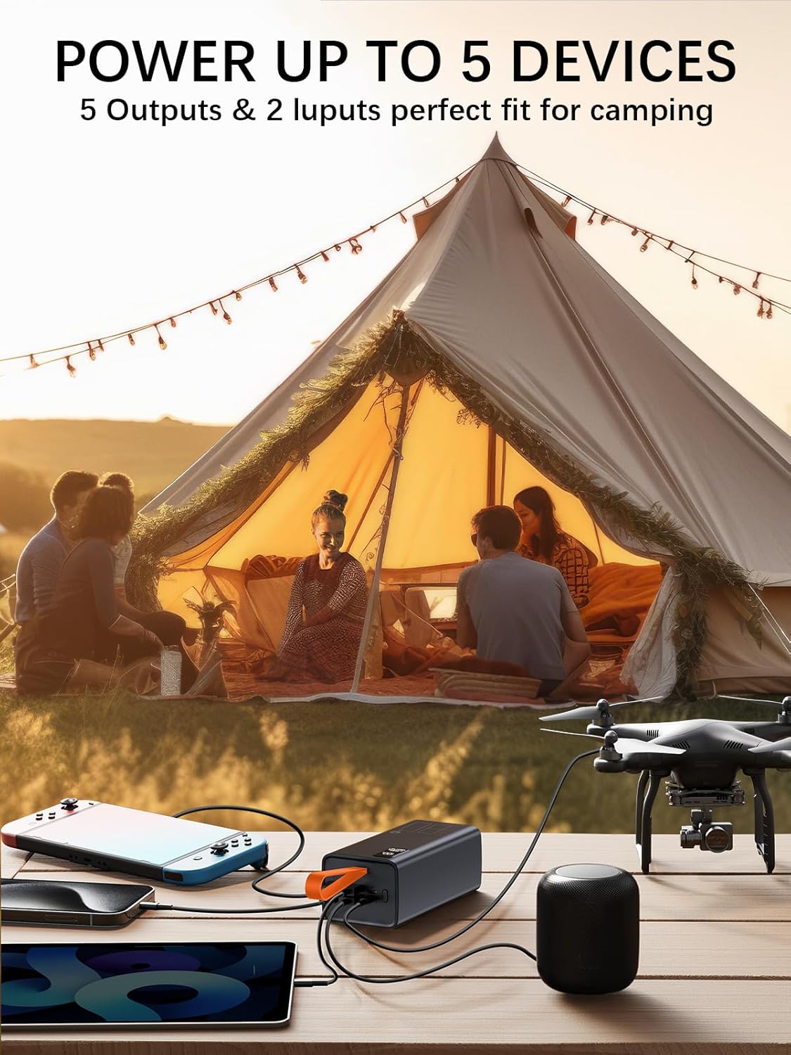 80000mAh Power Bank Fast Charging, 30W PD & QC 3.0 High Capacity Portable Charger, 5 Output 2 Input USB-C Large Battery Pack with LED Display for Phone Tablet Outdoor Camping Travel Office