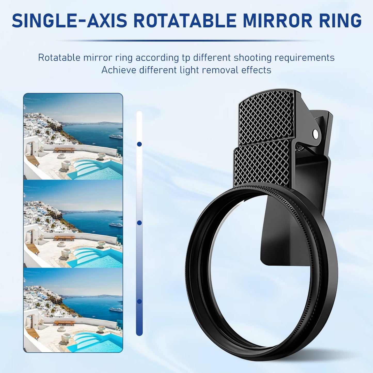 52mm Clip-on CPL Phone Camera Filter Kit, Circular Polarizer Filter, CPL Polarizer Phone Camera Lens Filter for iPhone Samsung/Android Smartphones