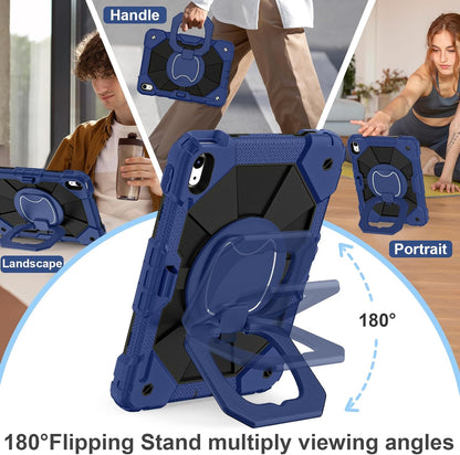 Case for iPad (A16) 11th Generation 11 Inch (2025) / iPad 10th Generation Case 10.9 Inch (2022) with 360° Rotating Stand Screen Protector Pen Holder Shoulder Strap, Navy Black