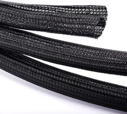 ZhiYo 20ft - 4/5 inch Cable Sleeve, Cord Wrap Wire Protector Tubing for Pets, PC Cable Wrap, Computer Cable Management Sleeve - Black