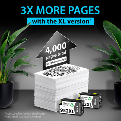 Smart Ink Compatible Ink Cartridges Replacement for HP 952XL HP 952 XL (2 Black Combo Pack) to use with HP Printer OfficeJet Pro 8710 7740 8720 8715 8210 7720 8740 8725 8700 OfficeJet 8702