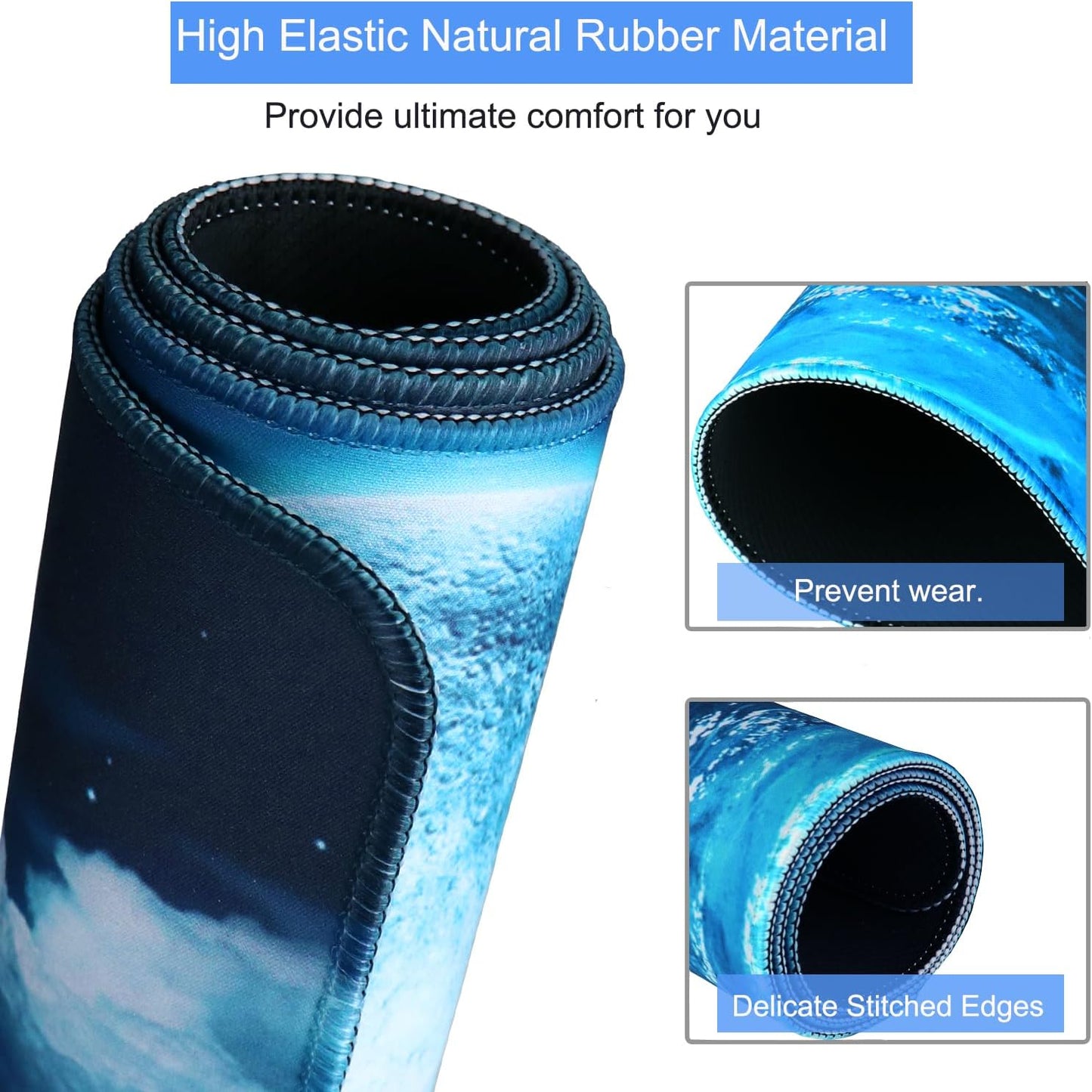 Naukay Large Mouse Pad, 31.5x15.7 inch Large Extended Computer Keyboard Mouse Mat, Water Resist Non-Slip Mousepad Rubber Base Long XXL Gaming Mouse Pad for Work & Gaming, Office & Home