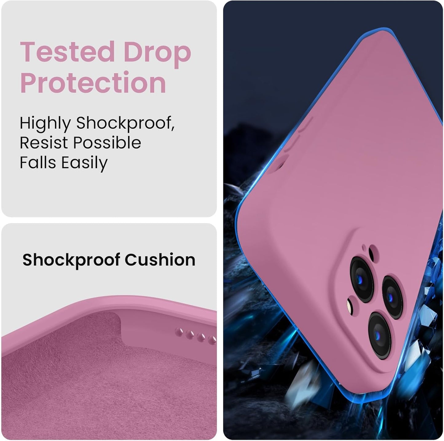FireNova Designed for iPhone 13 Pro Max Case, Silicone [Camera Protection] Phone Case with [2 Screen Protectors], Soft Anti-Scratch Microfiber Lining Inside, 6.7 inch, Lilac Purple