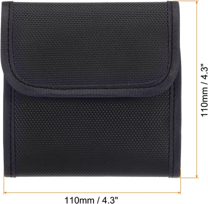 PATIKIL Lens Filter Case, 3-Pocket Camera Filter Case Portable Lens Filter Pouch Photography with Belt Loop Fit Camera Bag Strap Pocket Drone for 25mm-82mm, Black