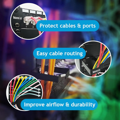 10 Pack Metallic 1U D Ring Cable Manager Ring Network Rack Cable Management Ring Cable Management Hook for Network Patch Cables, Fiber Optic, Power Cords - Made in Taiwan