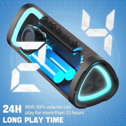 Vanzon Bluetooth Speakers V40 Portable Wireless Speaker V5.0 with 24W Loud Stereo Sound, TWS, 24H Playtime & IPX7 Waterproof, Suitable for Travel, Home&Outdoors