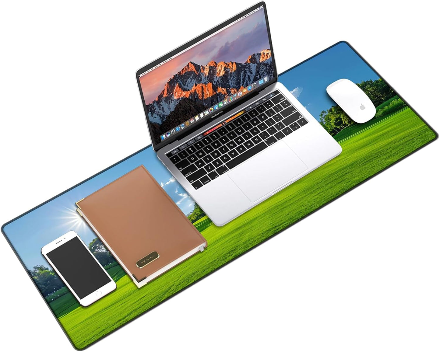 Galdas Gaming Mouse Pad XXL XL Large Long Extended Big Mousepad Non-Slip Rubber Keyboard Mouse Pad with Stitched Edges for Laptop Home Office (31.5x11.8x0.08 Inch) … (Grass)