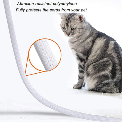 CrocSee 25ft - 1/4 inch Braided Cable Management Sleeve Cord Protector - Self-Wrapping Split Wire Loom for TV/Computer/Home Theater/Engine Bay - White