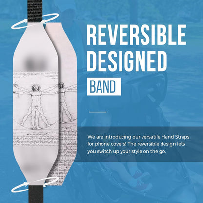 Customizable Universal Phone Grip Strap | Reversible Phone Hand Strap for Phone Cases as Phone Loop Holder| Secure handling by Comfortable Phone Strap - Vitruvian Man