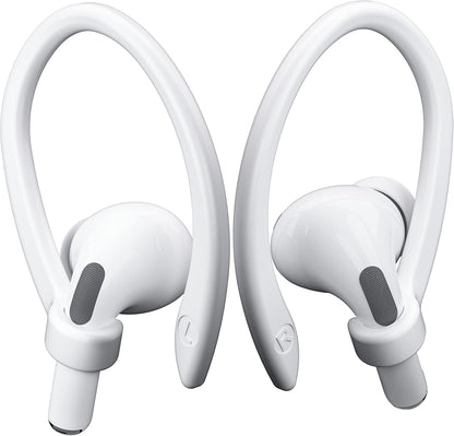 2 Pairs AirPods Ear Hooks for AirPods Pro 2, AirPods Pro, AirPods 4, 3, 2 & 1, Upgraded Anti Slip Sports Clip Hooks for AirPods 1, 2, 3, 4,Pro, Pro 2 – White