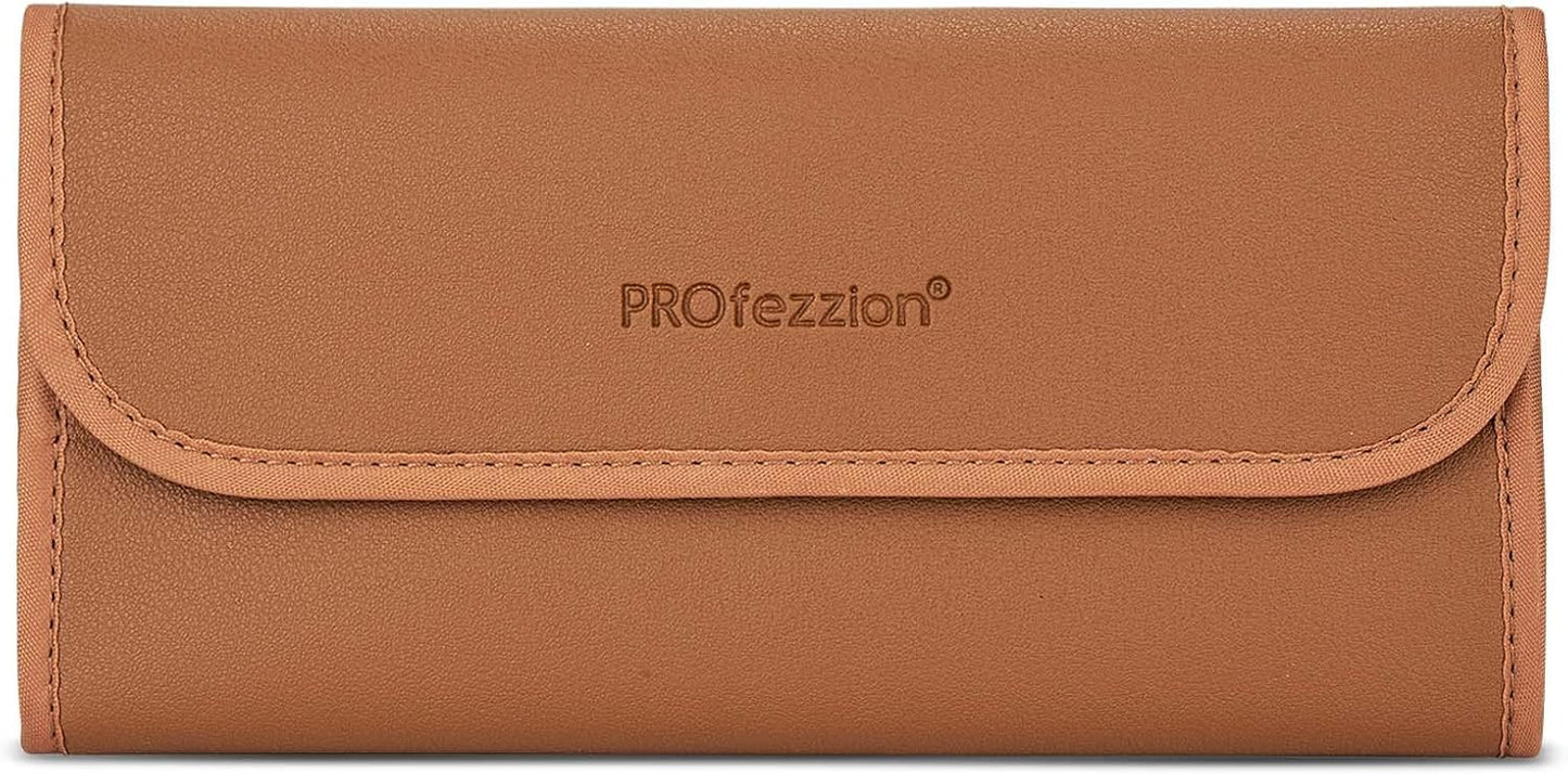 PROfezzion 4-Pocket Foldout Filter Pouch for 82mm Camera Lens Round Filter, Shock Resistant & Anti Scratch Photography Filter Case, Filter Carry Case with Microfiber Cleaning Cloth