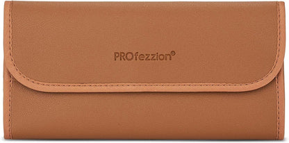 PROfezzion 4-Pocket Foldout Filter Pouch for 82mm Camera Lens Round Filter, Shock Resistant & Anti Scratch Photography Filter Case, Filter Carry Case with Microfiber Cleaning Cloth