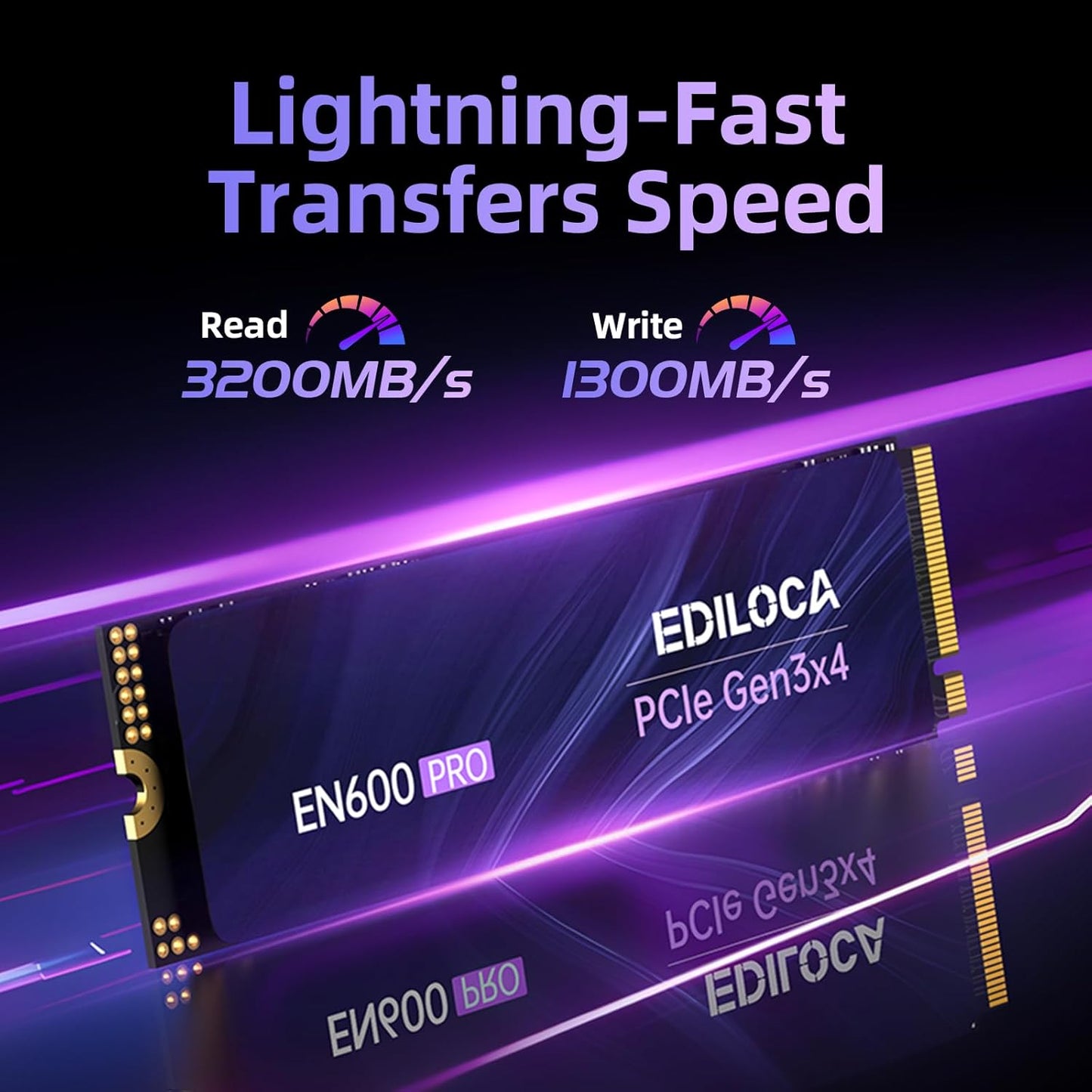 EN600 PRO SSD 512GB PCIe 3.0 Gen 3x4, NVMe M.2 2280, Up to 3200MB/s, Internal Solid State Drive, SLC Cache 3D NAND TLC, Graphene Cooling Sticker, Storage for PC, Desktop and Laptops