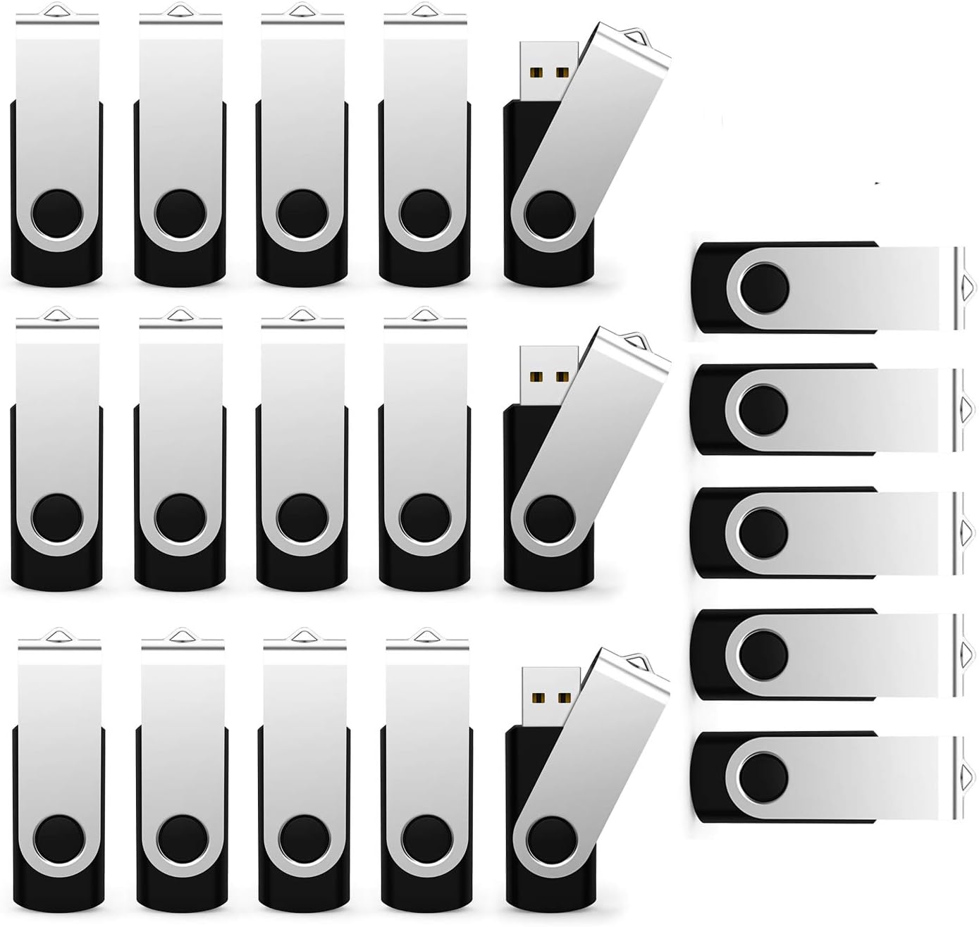 USB Flash Drive 512MB 20 Pack, Bulk USB 2.0 Thumb Drives Swivel Memory Stick Jump Drive Pen Drive,512MB 20 Pieces