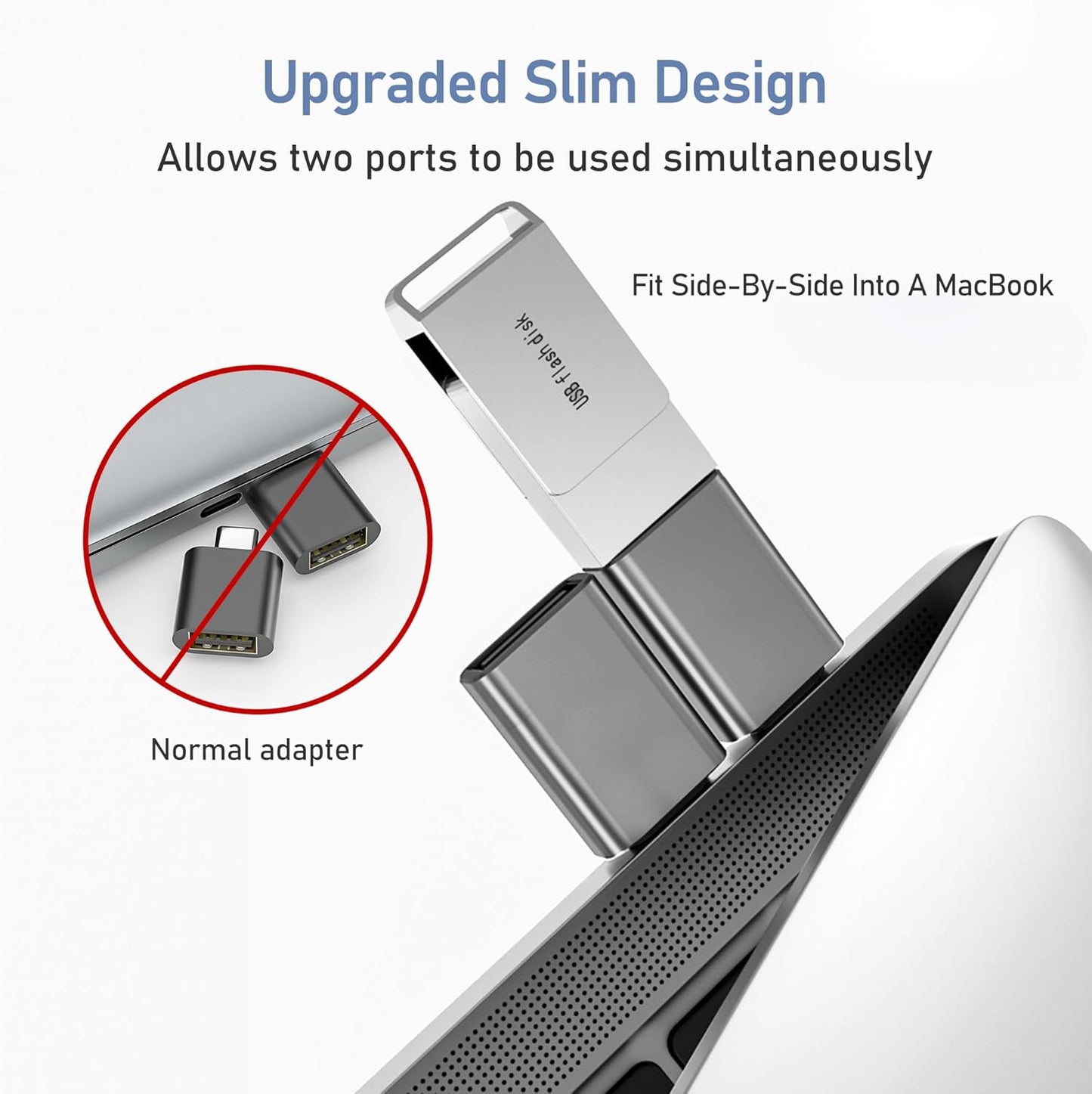 Basesailor USB C to USB Adapter 3 Pack,USBC Male to A Female 3.0 OTG MacBook Pro/Air USB Adapter,Type C Thunderbolt 4 Converter for Apple iPhone 16 15,Mac,iPad,Microsoft Surface,Samsung Galaxy S25 S24