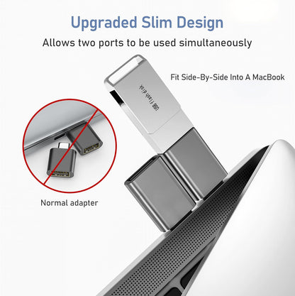 Basesailor USB C to USB Adapter 3 Pack,USBC Male to A Female 3.0 OTG MacBook Pro/Air USB Adapter,Type C Thunderbolt 4 Converter for Apple iPhone 16 15,Mac,iPad,Microsoft Surface,Samsung Galaxy S25 S24