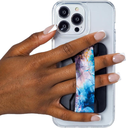 LoveHandle PRO MagSafe Compatible Magnetic Phone Grip w/Kickstand - Mount, Strap and Stand for Smartphone and Tablet - MagSafe Ring Included - Fits All Devices - Requiem