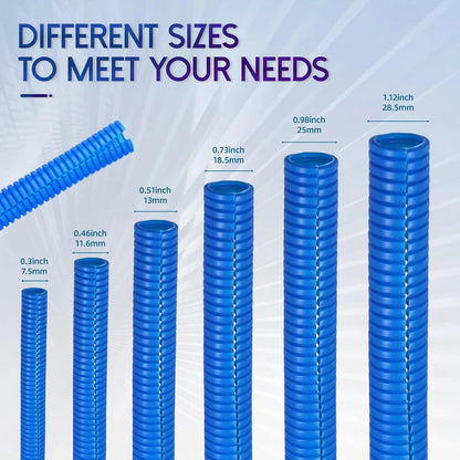 Split Wire Loom Tubing, 10,25ft Cord Protectors from Pets No Chew, Flexible Wire Covers Cord Protectors, Protective Split Cable Sleeve for Automotive Home Industrial Wires(Blue, 0.51inch-10ft)