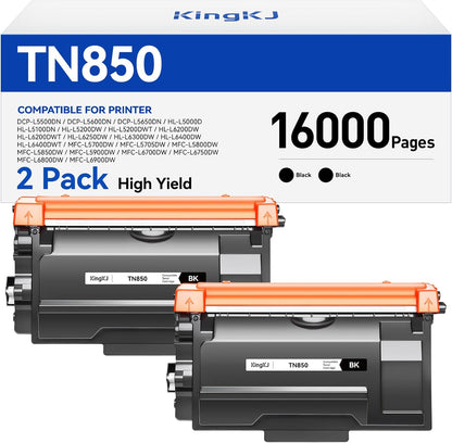 TN850 Black Toner Cartridge 2-Pack High Yield Compatible for Brother TN-850 850 Toner HL-L6200DW L6200DWT L5200DW L5100DN L6400DW MFC-L5800DW L5700DW L6700DW L6800DW DCP-L5600DN Printer Ink All-in-One