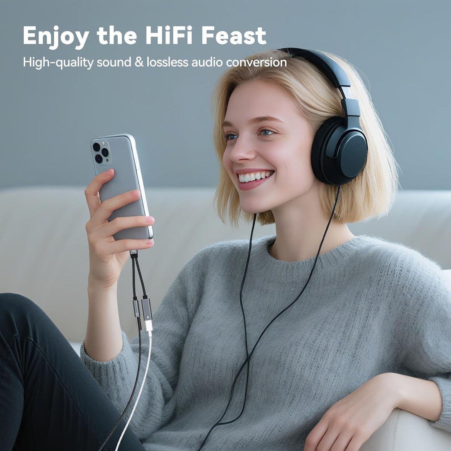 5PCS USB C Splitter for KZ ZS10 PRO, CCZ CA01 USB C to 3.5mm Audio Headphone and Charger Adapter, Type C Headphone Splitter 1 in 2 Out, Dongle Audio Cable DAC for Samsung Galaxy S25/S24 (USBC-3.5MM)