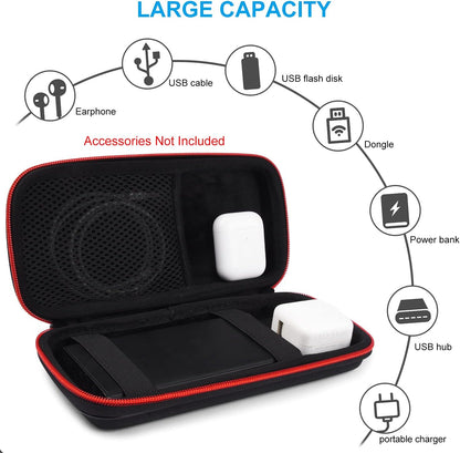 Power Bank Hard Travel Case Medium Compatible RAV Power 26800/20100/20000mAh, Anker Power Core 26800mAh/ PowerCore +26800mAh, INIU 10000mAh and Miady 10000/15000mAh (Medium Black)