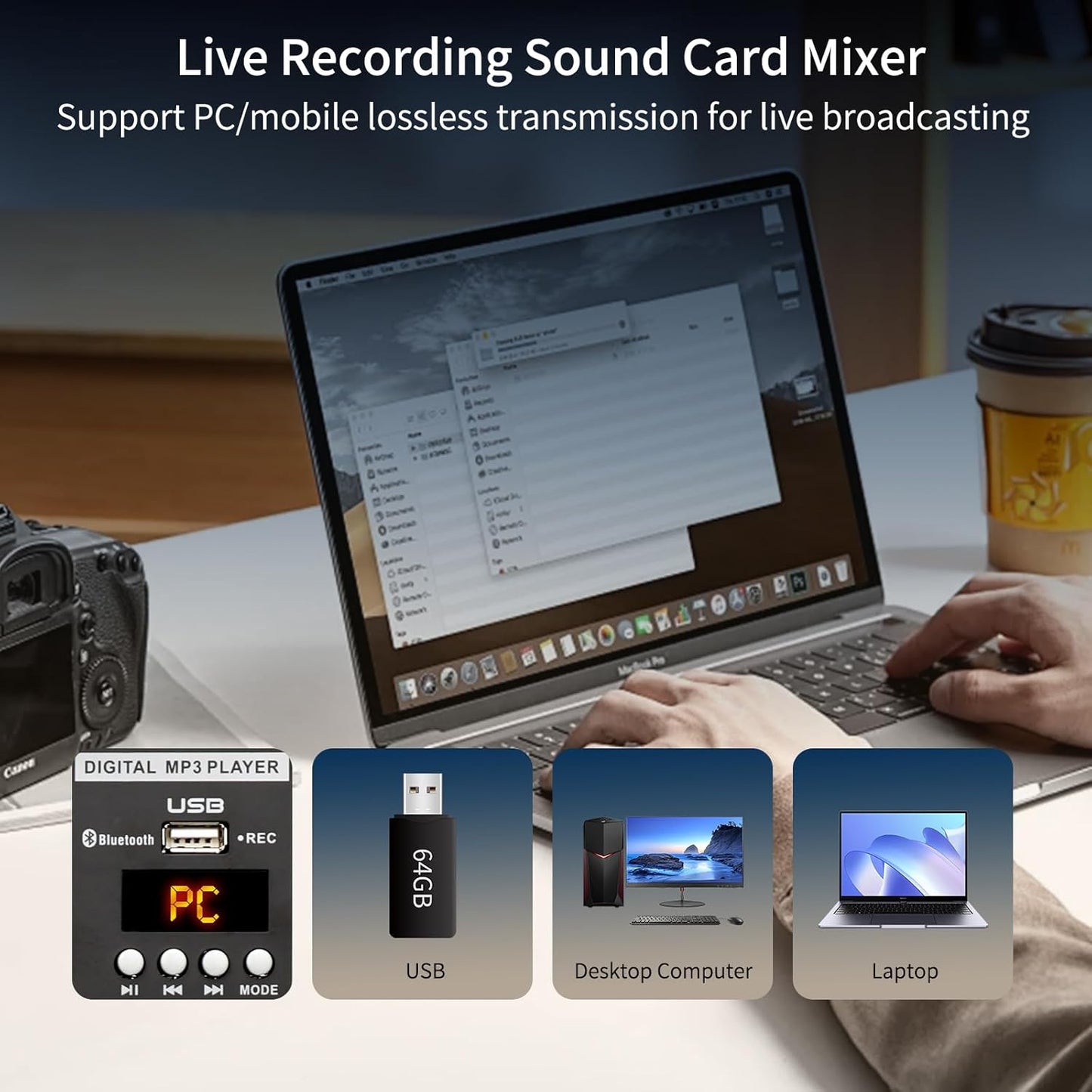 Audio Mixer, TKLBLS Professional 16 Channel DJ Mixer Board with 99-Bit DSP, Sound Board Mixing Console 7-Band EQ Output, USB Audio Interface, Bluetooth 48V Phantom Power For Karaoke Studio Streaming